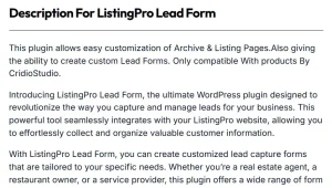 ListingPro Lead Form