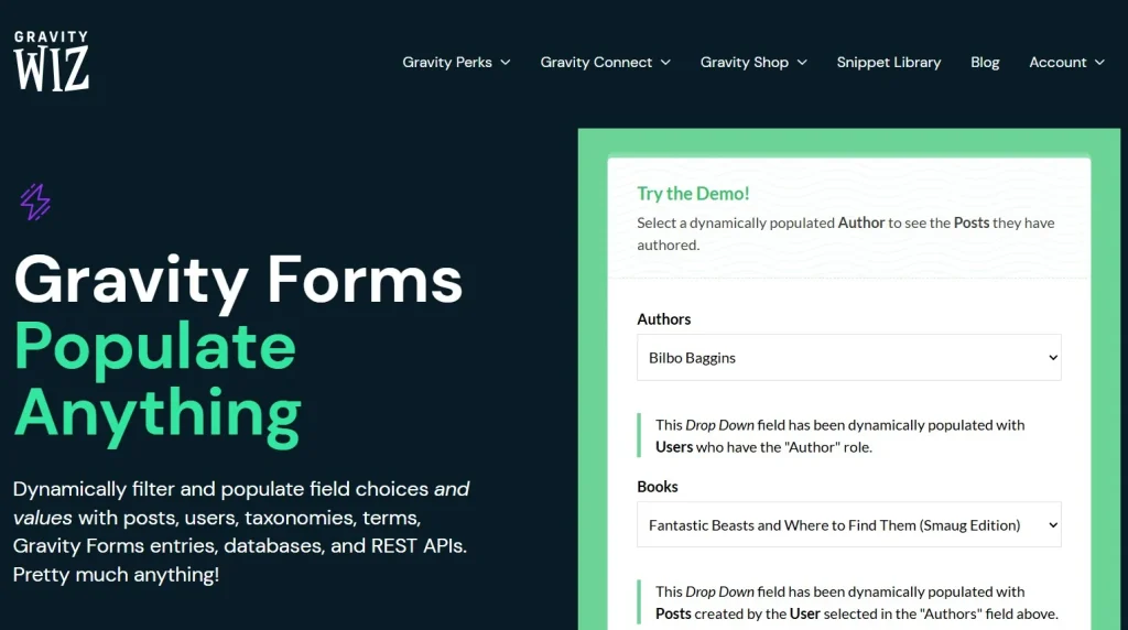 Live Population for Gravity Forms