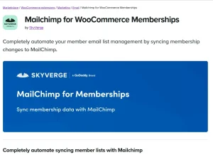 MailChimp for WooCommerce Memberships