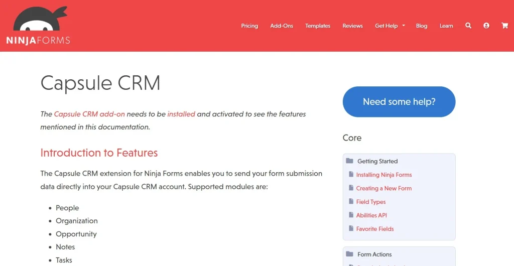 Ninja Forms – Capsule CRM