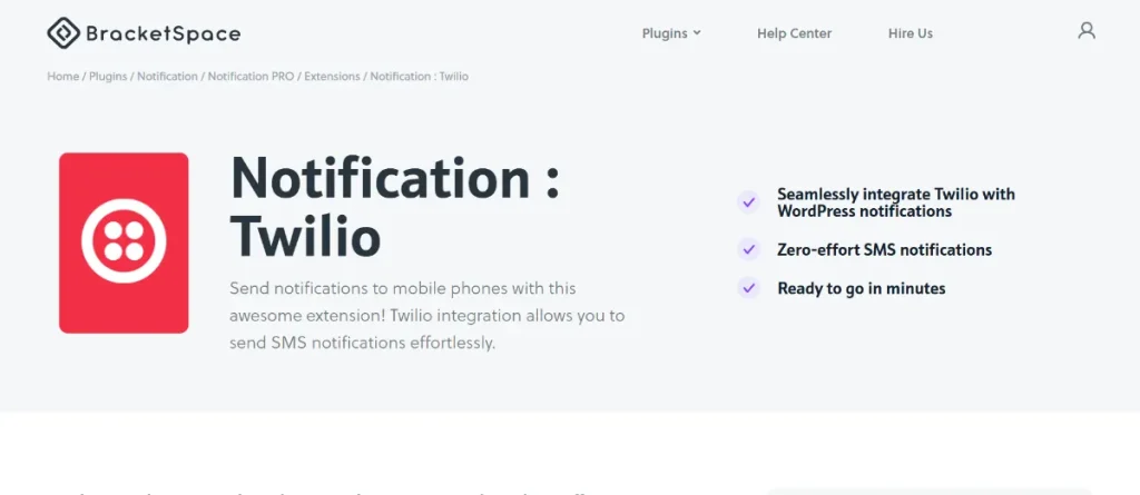 Notification : Twilio
