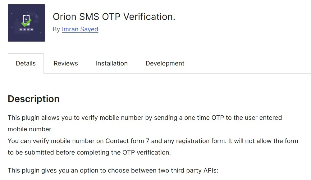 Orion SMS OTP Verification (Pro)