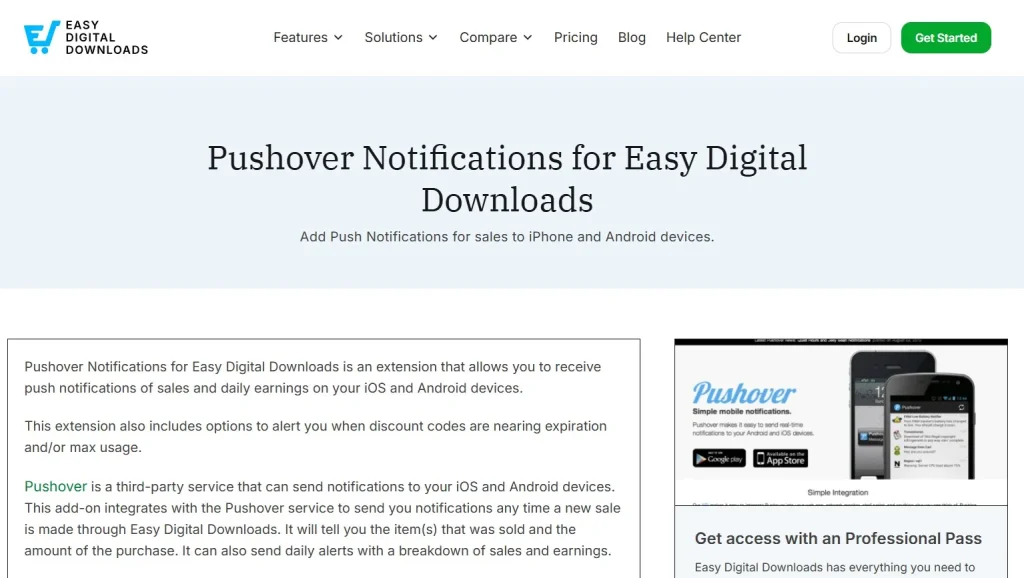 Pushover Notifications for Easy Digital Downloads