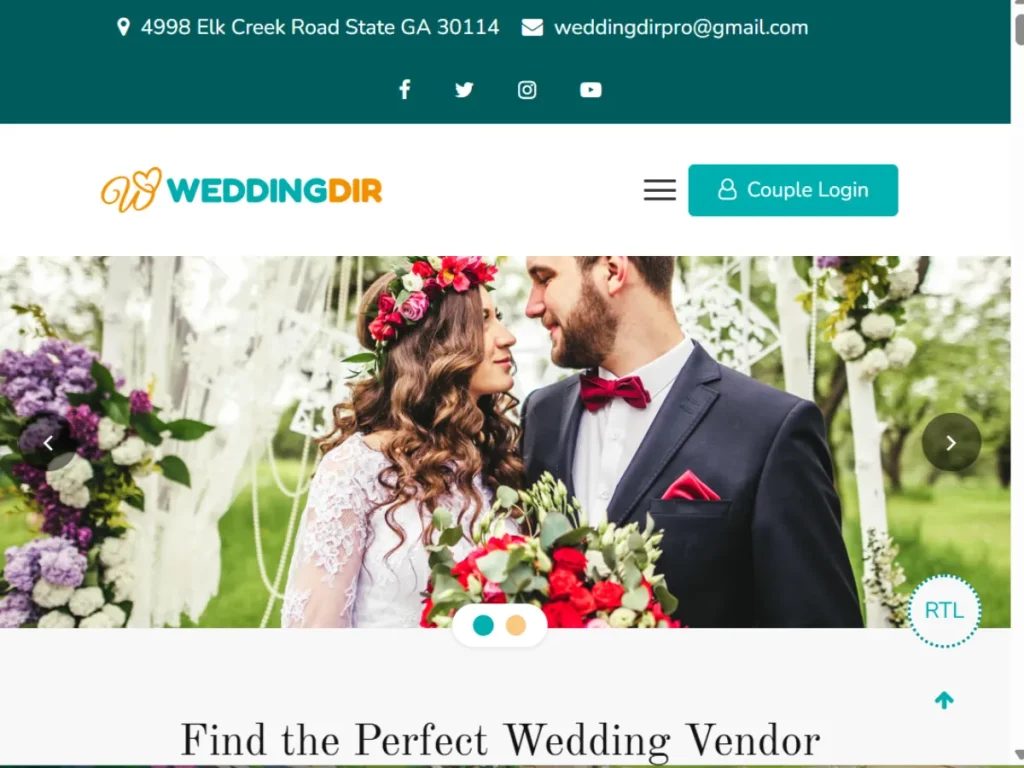 WeddingDir – Couple Website