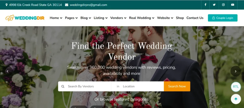 WeddingDir – Listing