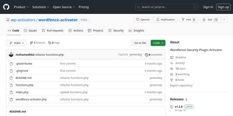 Wordfence Security Activator