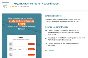 YITH Quick Order Forms for WooCommerce Premium