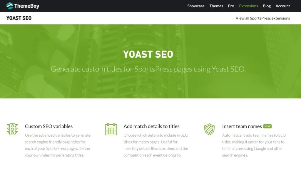 Yoast SEO for SportsPress