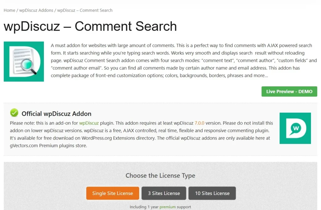 wpDiscuz – Comment Search