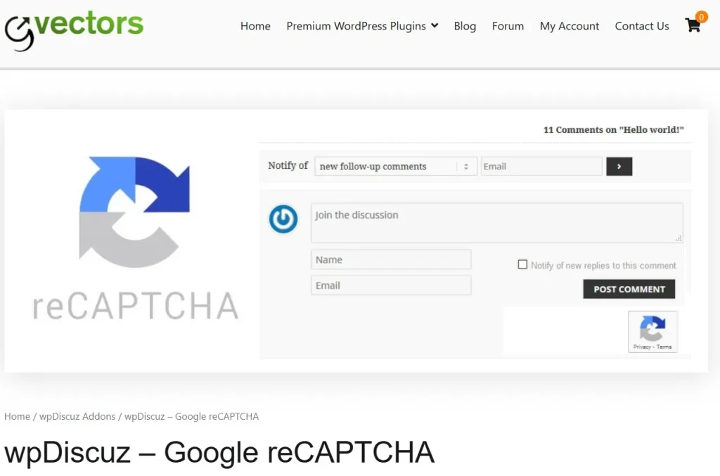 wpDiscuz – Google reCAPTCHA