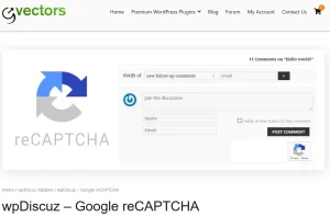 wpDiscuz – Google reCAPTCHA