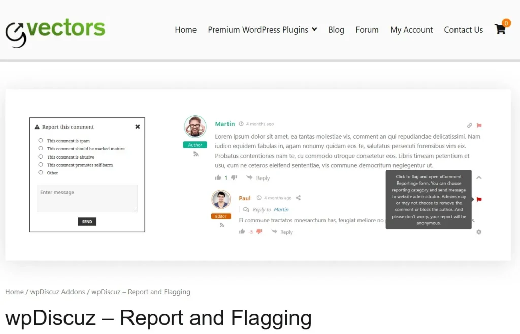 wpDiscuz – Report and Flagging