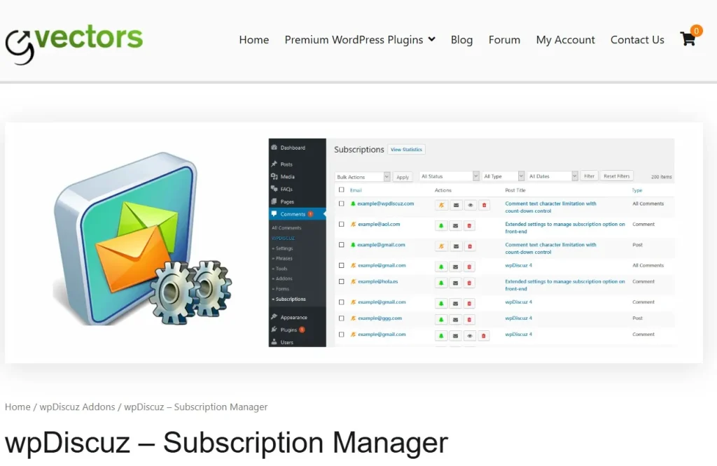 wpDiscuz – Subscription Manager
