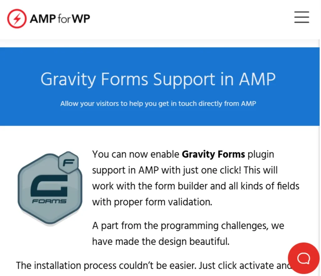AMP Gravity Forms