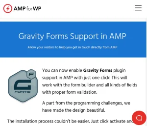 AMP Gravity Forms