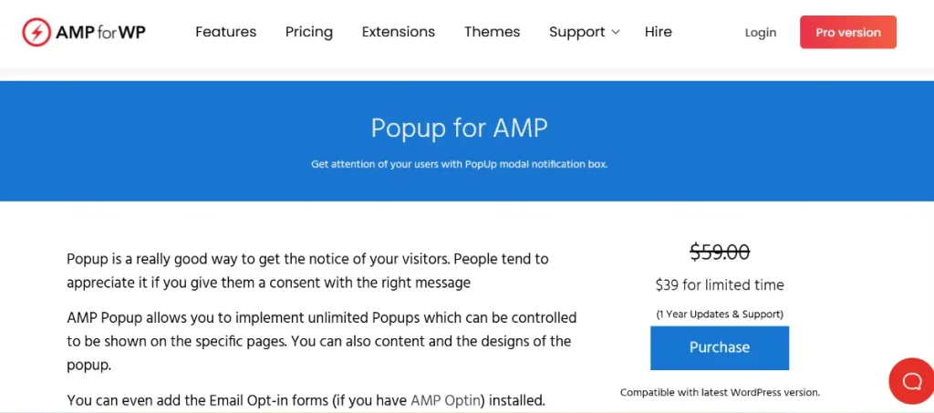 AMP Pop-up