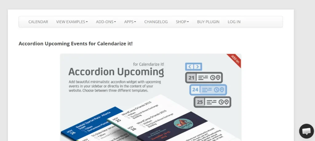 Accordion Upcoming Events for Calendarize it!