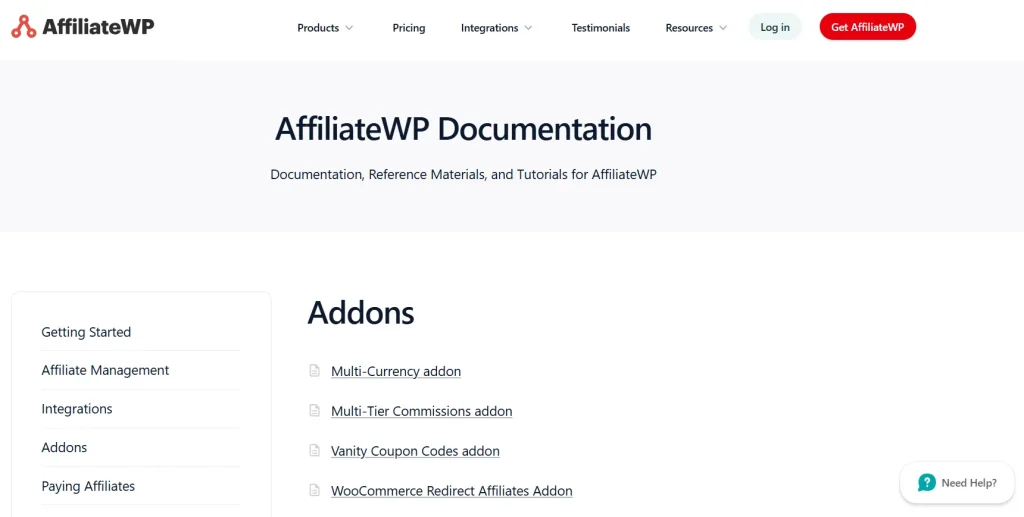 AffiliateWP Addons