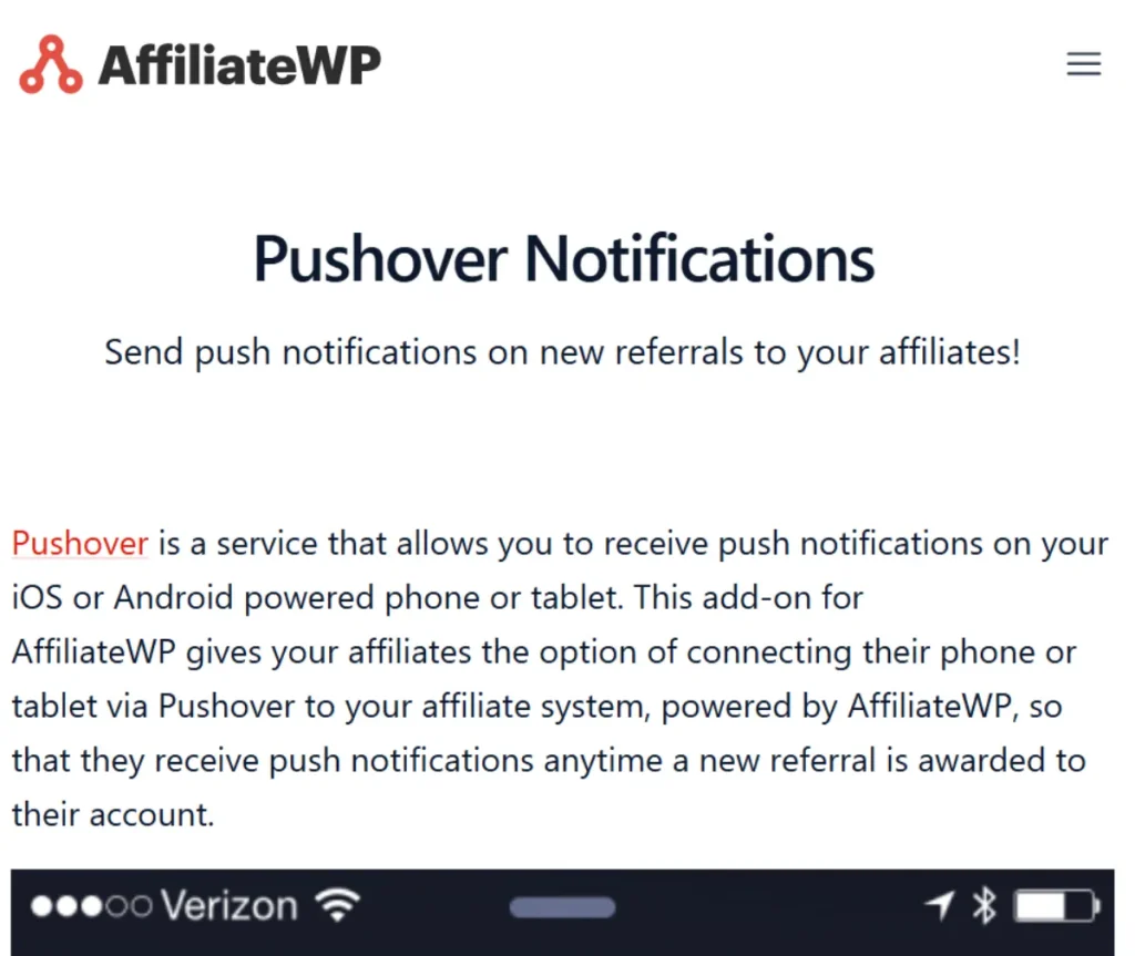 AffiliateWP – Pushover Notifications