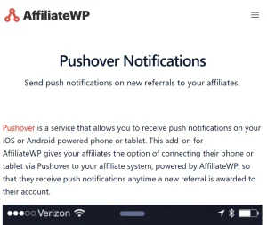 AffiliateWP – Pushover Notifications