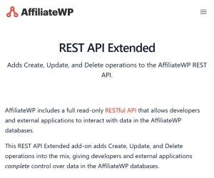 AffiliateWP – REST API Extended