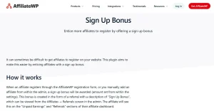 AffiliateWP – Sign Up Bonus