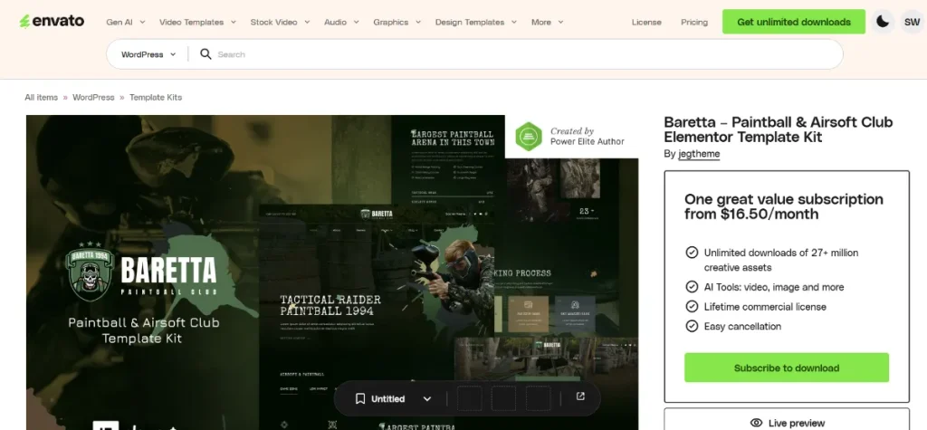 Baretta Template Kit