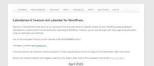 Calendarize It! Backend Options