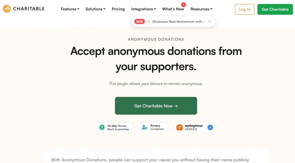 Charitable – Anonymous Donations 1 Charitable – Anonymous Donations