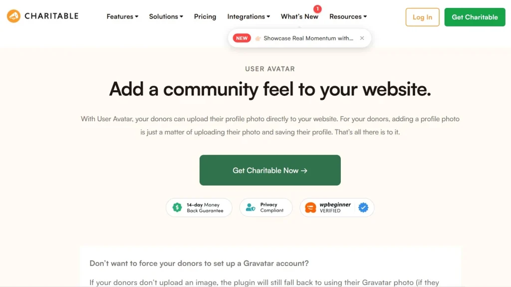 Charitable &ndash; User Avatar