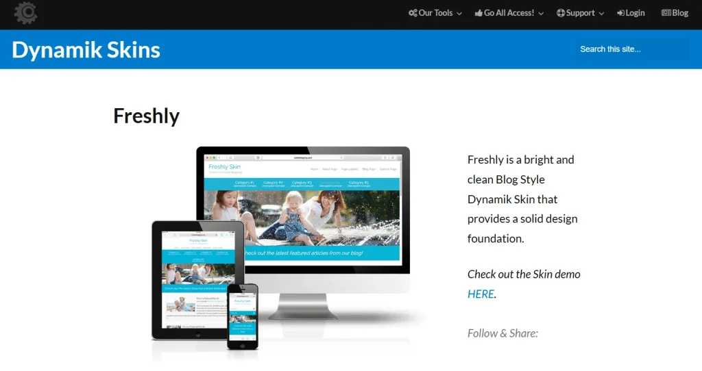 CobaltApps Freshly Skin for Dynamik Website Builder
