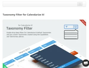 Dropdown Taxonomy filter for Calendarize it!