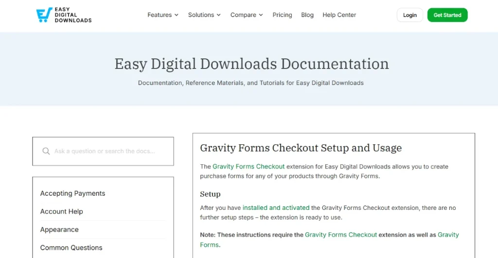 Easy Digital Downloads Gravity Forms Checkout