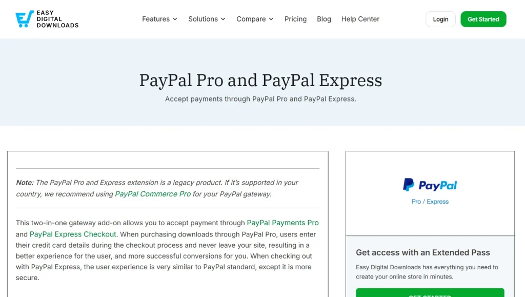 Easy Digital Downloads PayPal Website Payments Pro and PayPal Exp