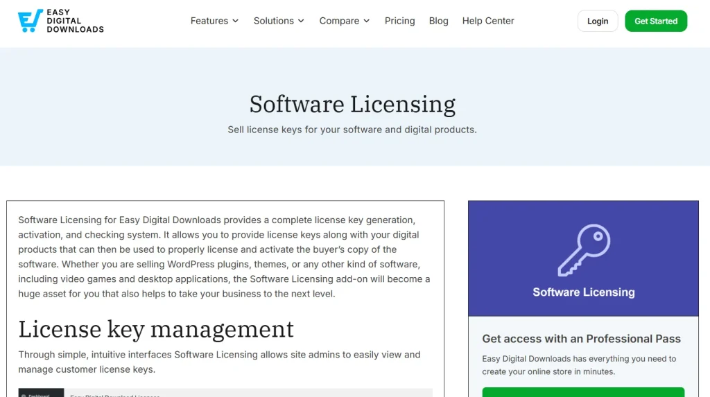 Easy Digital Downloads Software Licensing
