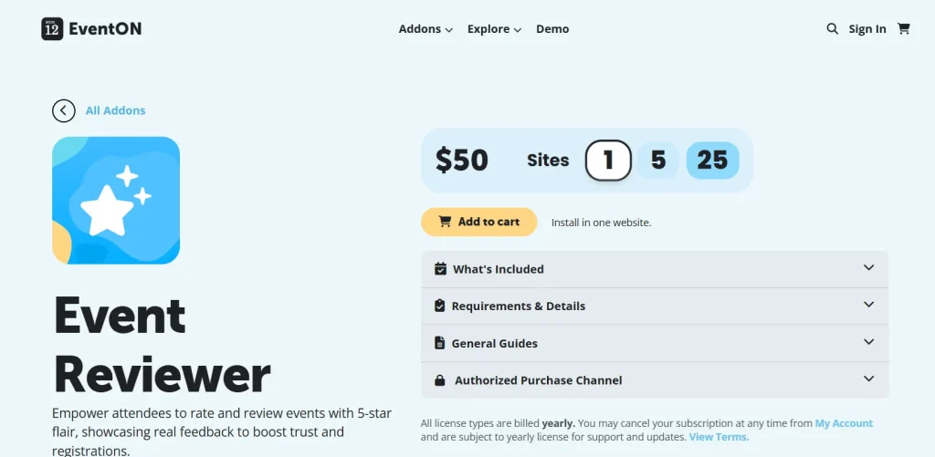 EventOn Event Reviewer Add on
