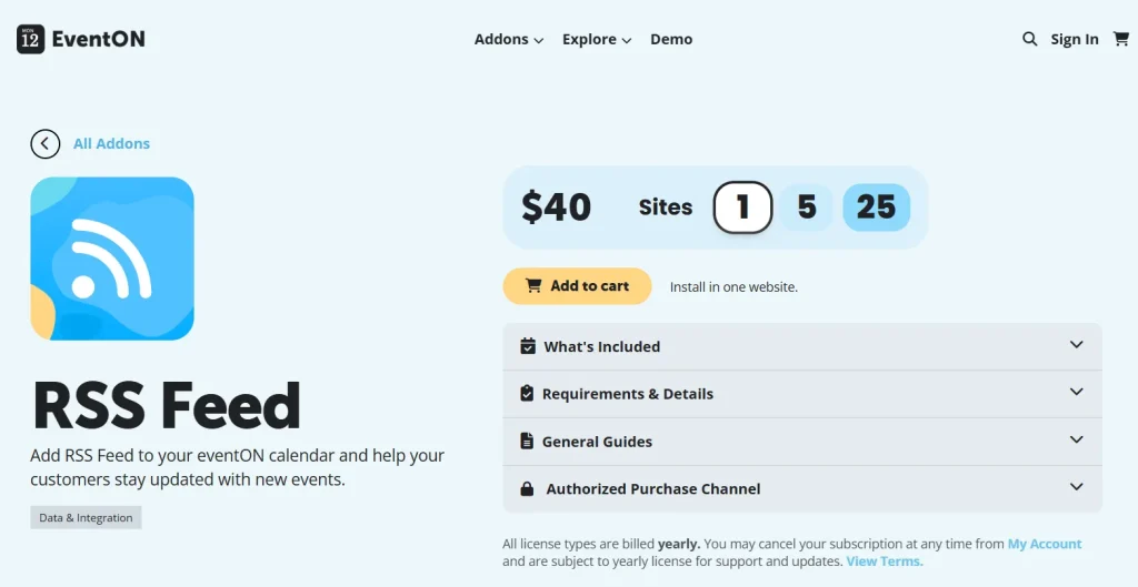 EventOn RSS Feed Add on