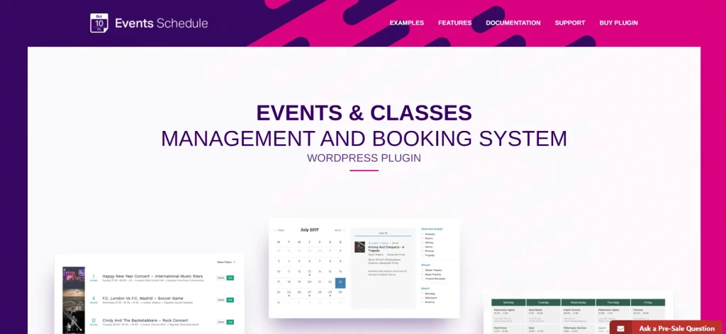 Events Schedule WP Plugin