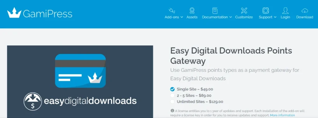 GamiPress – Easy Digital Downloads Points Gateway
