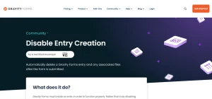 Gravity Perks Disable Entry Creation Plugin