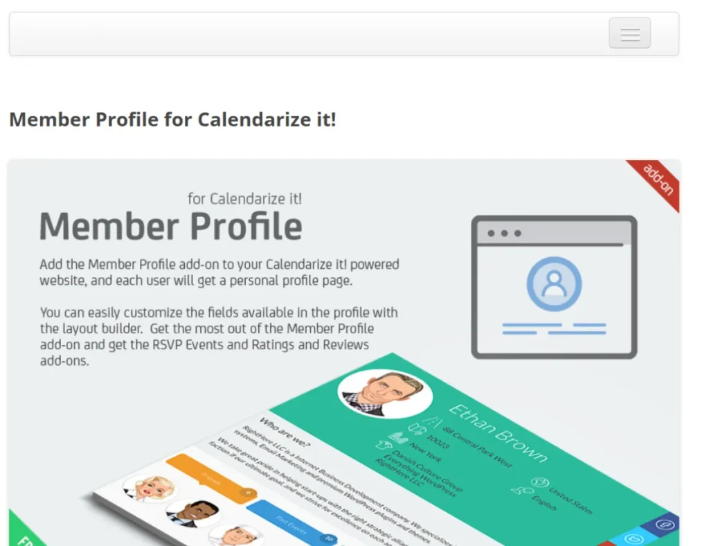 Member Profile add-on for Calendarize it!
