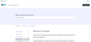 Memory Template Kit