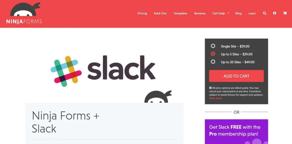 Ninja Forms Slack