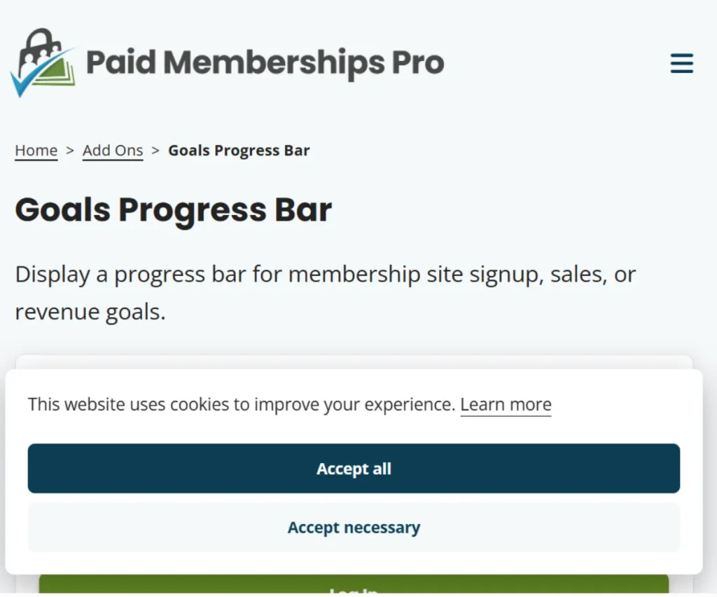 Paid Memberships Pro – Goal Progress Bar Add On