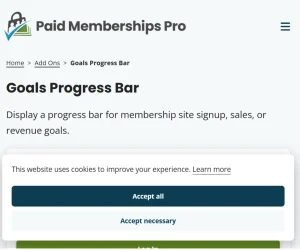 Paid Memberships Pro – Goal Progress Bar Add On