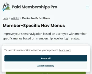 Paid Memberships Pro – Nav Menus Add On