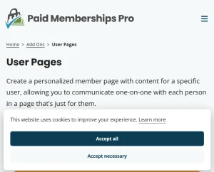Paid Memberships Pro – User Pages Add On