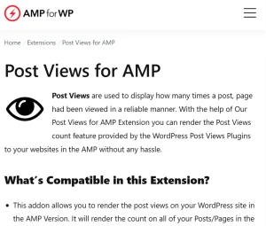 Post Views for AMP
