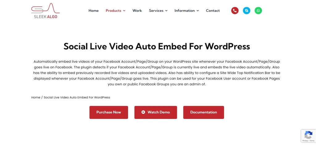 Social Live Video Auto Embed