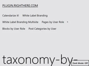 Taxonomy by User Role for Calendarize it!